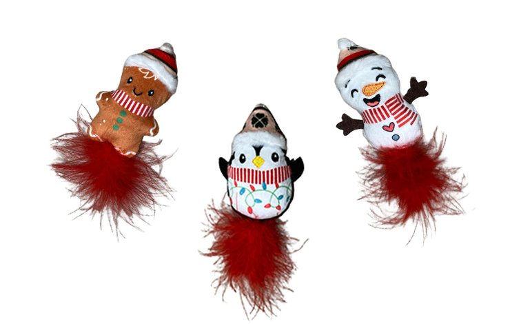 Σετ Παιχνιδιών Happy Xmas με Φτερό & Catnip · Catoikos Παιχνίδια Γάτας